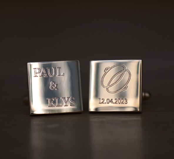 gemelos personalizados como regalo de boda