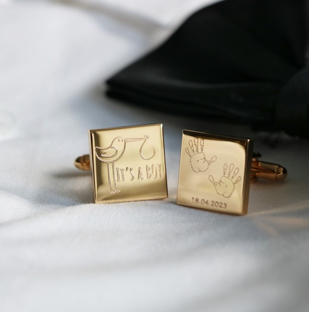 Gemelos personalizados como regalo de bautizo